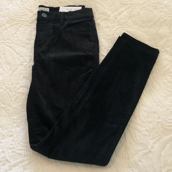LOFT Velvet Skinny Jeans, Black NWT Women’s Size 27 - Picture 8 of 10